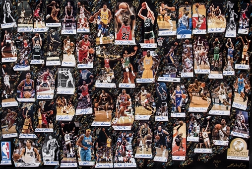 2017 NBA Legends of Basketball "We Made This Game" Multi-Signed Framed 40x60 Original Collage Artwork By Erika King-1 of 1 With 61 Signatures Including Jordan, Kobe & LeBron (Icon Art LOA & PSA/DNA)